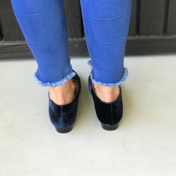 Navy Glimmer CapToe Plush Velvet Espadrille Loafer - Picture 4 of 7